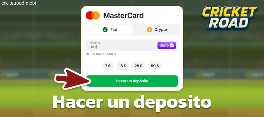 Hacer un depósito en Cricket Road