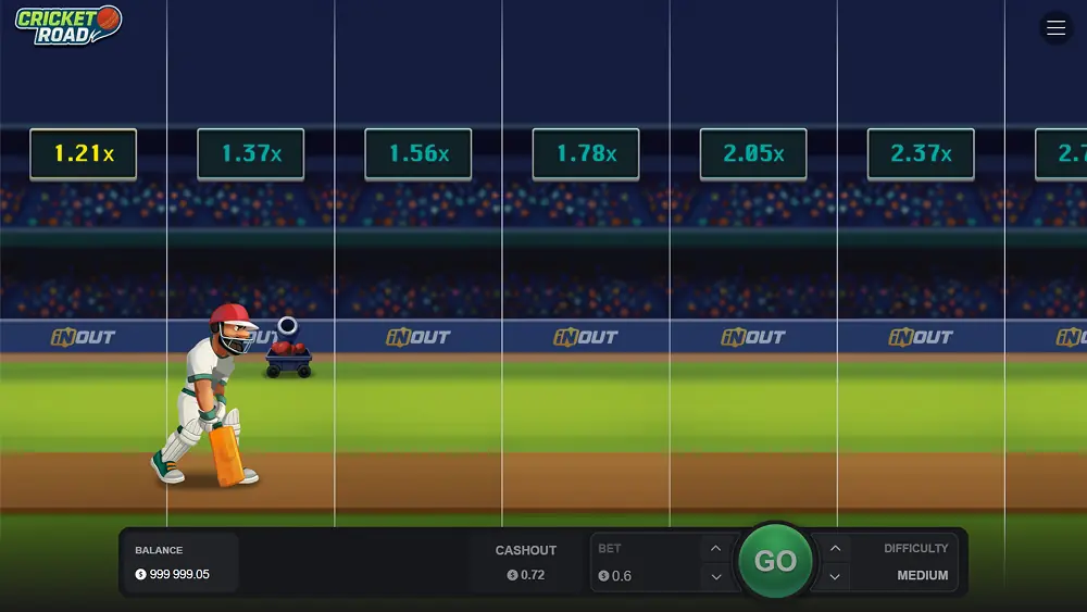 Screenshot of the first strike in Cricket Road